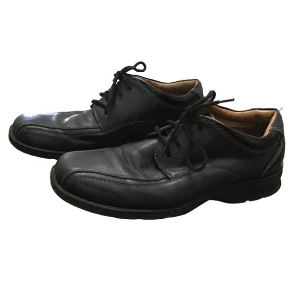 G.H. BASS & CO. MENS BLACK OXFORDS LEATHER UPPERS LACE UPCASUAL DRESS SHOES 11.5 - Picture 3 of 8